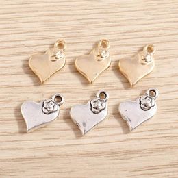 Charms 20pcs 11x15mm Cute Alloy Love Heart Pendants For Jewellery Making Drop Earrings Necklace Bracelets DIY Handmade Crafts Gift