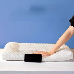Cervical Pillow Ergonomic Orthopaedic Neck Protection Thin for Back and Stomach Sleeper 100% Cotton Cover 240415