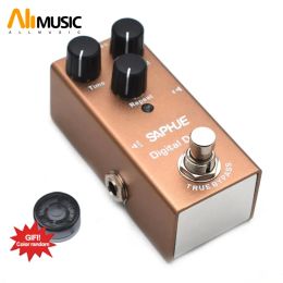 Cables SAPHUE Electric Guitar Digital Delay Pedal Time/Level/Repeat Knob Effect Pedal Mini Single Type DC 9V True Bypass