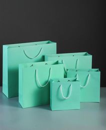 Tiffany Blue Paper Bag Kraft Packaging Gift Wrap Festival Shopping Birthday Party Decorate303k3062554