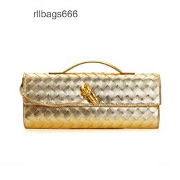 Woven Long Lock Stick Lady Buckle Purse Bags Women Single Hardware New Andiamo Clutch Bag Venetas Cross Fashion Luxury Handle Shoulder bottegs Bagu FOCX