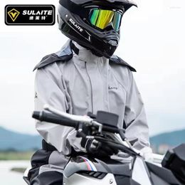 Raincoats SULAITE Motorcycle Raincoat Suit Set Waterproof Motor Rider Oxford Bike Rain Coat Riding Reflective Jacket Foldable Windproof