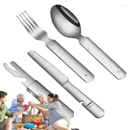 Dinnerware Sets 4-in-1 Set Luxury Cutlery Steel Tableware Knives Forks Dining Dinner Kitchen Accessories For Outdoor Indoor