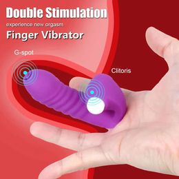 Adult Finger Sleeve Vibrator for Women Tongue Licking Massager G Spot Clitoris Stimulation sexy Toy Couple Flirting Masturbator