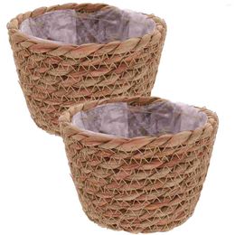Vases Decorative Planters Indoor Plants Straw Flower Pot Wash Baskets Laundry Storage
