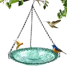 Garden Decorations Bird Feeding Dish Tray Platform Feeder Water Bowl Hanging Bath For Outdoor Outside Patio Parrot Tree