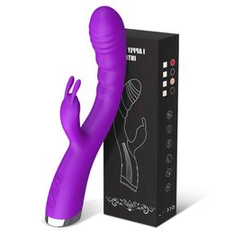 Rabbit Vibrator for Women Powerful G Spot Female Clitoris Stimulator Rechargeable Vibrating Silent G-Spot Silicone sexy Toy Shop