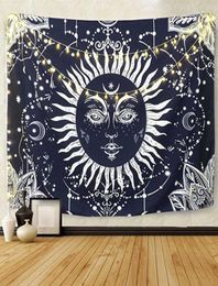 White Black Sun Moon Mandala Tapestry Wall Hanging Wall Tapestry Hippie Wall Carpets Dorm Decor Psychedelic Tapestry T2006289552410