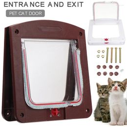 Cat Carriers Pet Door 4 Ways Locking Small Large Dog Flap Magnetic Gate Frame Doors 24.4 20.3 3cm