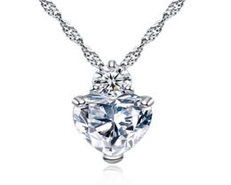 YHAMNI Heart Pendant Necklace 925 Sterling Silver Women Necklaces Wedding Diamond Crystal Collares Colar Jewerly XN295117474