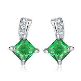 European Vintage Emerald Stud Earrings S925 Silver 3A Zircon Brand Earrings Europe and American Hot Popular Women High end Earrings Jewelry Valentine's Day Gift spc