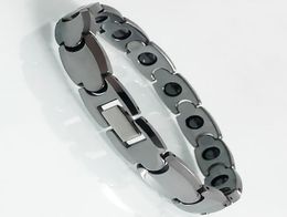 Link Chain Classic Couple Bracelets Solid Tungsten Steel Health Care Magnetic Bracelet For Men Women Homme Mannen Armbanden Weddin5449274