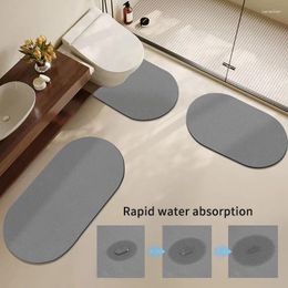 Bath Mats Simple Grey Mat Super Absorbent Bathtub Side Floor Rugs Bathroom Kitchen Decor Entrance Doormat Anti Slip Carpet