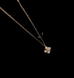 Luxury Designer Schlumberger Pendant Necklace Top Sterling Silver 14k Gold Crystal Zircon Square Charm Cross Short Chain Choker Fo1526563