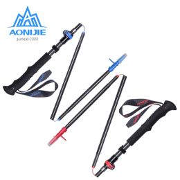 Poles Aonijie Adjustable Folding Trekking Poles Carbon Fibre Ultralight Hiking Pole E4087 Walking Running Stick 5 Sections