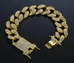Hip Hop Bracelet Men039s Butterfly Buckle Tennis Gold Plated Diamond Full Crystal From Swarovskis Rhinestone Cuban boy gift jew5109433