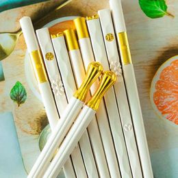 Chopsticks Environmentally Eco-friendly Reusable Set For Home Restaurant Use Non-slip Fancy Kitchen Tableware Gift