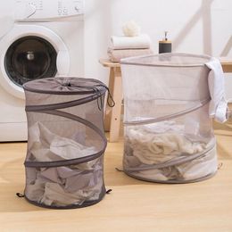 Laundry Bags Cylindrical Dirty Clothes Bucket Foldable Beam Mouth Basket Large Capacity Household Portable Clothing Storage Container