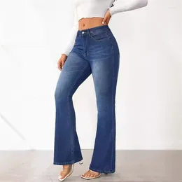 Women's Jeans 2024 Stretch Spring Summer High-waisted Denim Casual Pants Skinny Small Flare Trousers Lady Retro Comfort