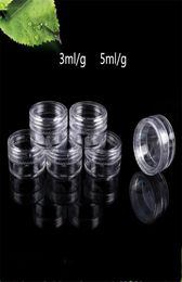 3ml3g 5ml5g Empty Plastic Bottle Cosmetic Samples Container for Make Up Jewelry Cream Small Clear Pot Jars3714375