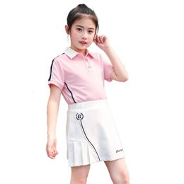 Golf children's clothing Girls children's sports pleated short skirt half anti-slip pantskirt A-line culottes POLO shirt short-sleeved suit
