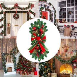 Decorative Flowers Front Door Swag Wreath Artificial Teardrop Christmas Ornament Flower Vine Garland For Fireplace Wedding Decor