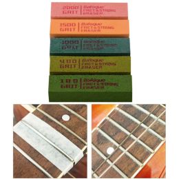 Cables Guitar Fret Polishing Erasers Abraisive Rubber Block Polishing Fret Wire 180&400&1000&1500&2000 Grit Set of 5pcs Kits