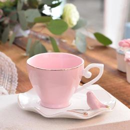 Cups Saucers Ceramic Cup Saucer Creative Modern Reusable China Coffee Eco-friendly Drink Accessories