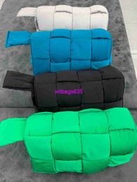 Leather Shoulder Bags BottegvVenet Designer Bags 2024 Winter b New Cassette Nylon Woven Pillow Bag Womens Sponge One Shoulder Crossbody Bag D have logo HBXX12