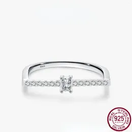 Cluster Rings S925 Silver Ring With Precision Zircon Inlay Cute Sweet Simple Fashionable And Versatile Jewelry For Women