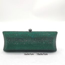 Evening Bags Luxury Green Diamond Wedding Party Prom Handbags Elegant Crystal Rhinestone Clutch Bag Wallet Purse Dinner Clutches