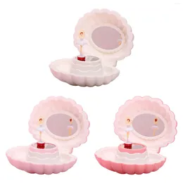 Decorative Figurines Shell Shaped Jewelry Storage Box Keepsake Organizer With Doll For Home Decor