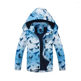 Jackets Waterproof Child Coat Gradient Color Warm Fleece Windproof Baby Girl Boy Children Outerwear Kids Outfits 3-12 Years Old