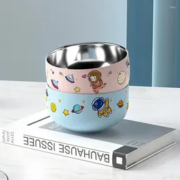 Bowls Stainless Steel Soup Bowl Multi-function Round Pot Children's Double Walled Cartoon Insulated Tableware