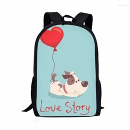 School Bags Fashion Cute Dog Print Pattern Bag For Children Young Casual Kids Backpack Teens Large Capacity