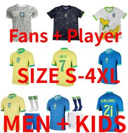 2024 2025 Camiseta de futbol bRAZIL NEYMAR JR soccer jerseys Player version WOMAN ENDRICK football shirt 24 25 maillots RICHARLISON VINI JR CASEMIRO G.JESUS Men kids