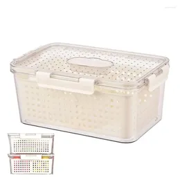 Storage Bottles Produce Saver Container With Lid & Colander Food Accessories Fridge Organiser Kitchen Sink Strainer