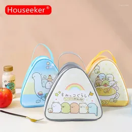 Storage Bags Breakfast Insulation Thermal Bag Triangular Rice Ball Lunch Box Portable Food Bento Fresh Pouch For Women Kids