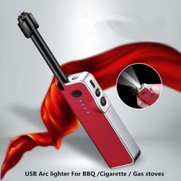 New Usb Rechargeable Plasma Arc Kitchen Telescopic Lighter Suitable for Outdoor Barbecue Without Gas Stove Windproof and Flameless