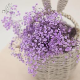 Decorative Flowers 80g Dried Flower Purple Baby's Breath Bouquet Preserved Fresh Gypsophile Wedding Table Party Garden Autumn Chriatmas