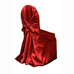 Chair Covers Satin Wedding Banquet Party Decoration Dust-proof Skirted Back Self-tie Cover Protector Event Home Decor