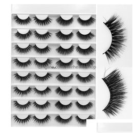 False Eyelashes New 16 Pairs Mtipack Faux 3D Mink Handmade Wispy Fluffy Long Lashes Natural Makeup Tools Eye Drop Delivery Health Beau Dhyrq