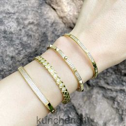 Fashion personality exaggeration leopard Bracelet inlaid with zircon narrow plate star nail opening Bracelet female brd22