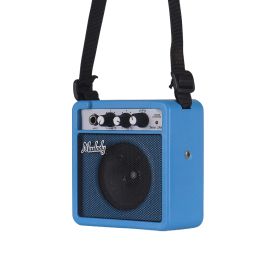 Cables 5w Mini Guitar Amplifier Amp Speaker with 3.5mm & 6.35mm Inputs 1/4 Inch Output Supports Volume Tone Adjustment Overdrive
