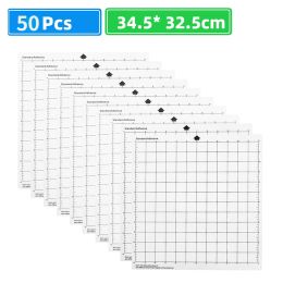 Pads 50Pcs Replacement Cutting Mat Transparent PP Material Adhesive Mat with Measuring 12 Inch for Silhouette Cameo Plotter Machine