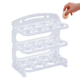 Storage Bottles Egg Holder For Refrigerator Portable Box Fold Able Fridge Bakery Essential Container 3 Layer Sturdy Shelf