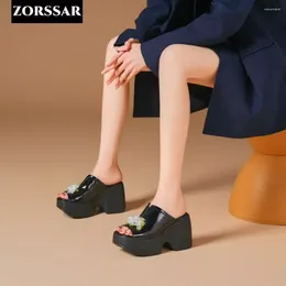 Slippers 2024 Summer Open Toe Sexy Solid Thick Sole Wedges For Women Outwear Comfortable Platform Fish Mouth Sandals