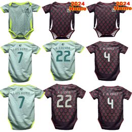 24/25 Mexico National Team Baby Clothes Soccer Jerseys RODRIGUEZ ARAUJO G.OCHOA E.SANCHEZ Home Away Football Shirts Uniforms