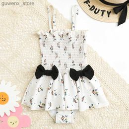 One-Pieces New baby girl swimsuit one piece cute summer Korean swimsuit childrens beach suit childrens swimsuit swimming pool swimsuit Y240412Y240417MVGO