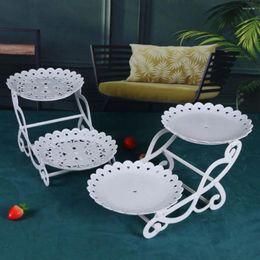 Decorative Plates Bicycle Shape Cake Display Plate 2 Tier Plastic DIY Dessert Table Ornaments White Storage Stand Cupcake
